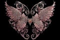 Generative AI: Delicate pink fantasy butterfly totally ornamented