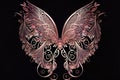 Generative AI: Delicate pink fantasy butterfly totally ornamented