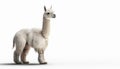 Llama on isolated white background generative AI Royalty Free Stock Photo