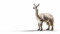 Llama on isolated white background generative AI Royalty Free Stock Photo