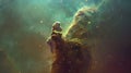 Generative AI Details show of the Pillars of Creation in Eagle Nebula The elements of image Credit ESA CSA STScI