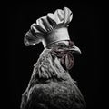 Generative AI digital art of an chicken dressed as a culinary chef cook