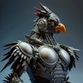 Generative AI digital art of a cyborg robot chicken in 3D Royalty Free Stock Photo
