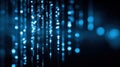 Generative AI Digital Binary Code Streams in Blue Tones Modern Technology Background Data Analysis Visualization b Royalty Free Stock Photo