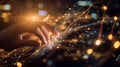 Generative AI Digital technology, internet network connection, digital marketing IoT internet of things. Man using Royalty Free Stock Photo