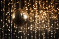 Generative AI, Disco shiny ball, party reflecting colorful lights for music broadcast Royalty Free Stock Photo