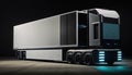 generative ai. distant future autonomous cargo Technology transportation.Car truck fantastic light container