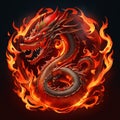 Majestic Chinese Dragon Logo: Symbol of Power and Prosperity Royalty Free Stock Photo