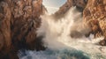 Generative AI, Dramatic Coastlines: rugged and coastlines with crashing waves and cliffs