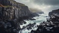 Generative AI, Dramatic Coastlines: rugged and coastlines with crashing waves and cliffs