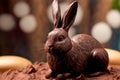 Generative AI of Easter Bunny and chocolate egg - A Sweet Treat for the Holidays