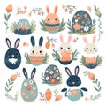 Generative AI Easter spring pattern with- Royalty Free Stock Photo