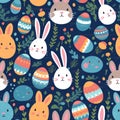Generative AI Easter spring pattern with- Royalty Free Stock Photo
