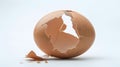 Generative AI Egg shell crack isolated on white background business concept. Royalty Free Stock Photo