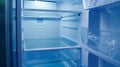 Generative AI Empty open freezer in the refrigerator business concept. Royalty Free Stock Photo