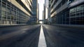 Generative AI Empty Road with modern business office building business concept. Royalty Free Stock Photo