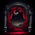 Empty stage with red curtain Royalty Free Stock Photo