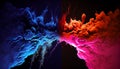 Generative AI, Energetic Eruption: Abstract Background with Two Lively Colors