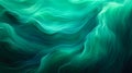 Ethereal emerald green waves flowing with silky smoothness, embodying tranquility and the artistic essence