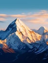 Generative AI Evening sky over snow capped peak of spectacular Annapurna South at sunset Beautiful landscape of ma Royalty Free Stock Photo