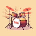 Generative AI Excited Drummer Playing Hard-