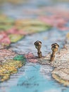 Generative AI Exploring Global Destinations with Push Pins and World Map business concept.