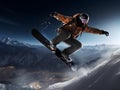 Generative AI. Extreme Snowboarding with Impressive High Jumps