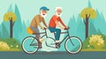 Generative AI Family Riding a Bicycle- Royalty Free Stock Photo