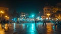 Generative AI Famous night Talaat Harb Square in downtown Cairo Egypt business concept. Royalty Free Stock Photo