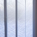 Generative AI fantasies on the theme Pattern freezing has done the frost on glass,in window.The Pattern white silvery background. Royalty Free Stock Photo