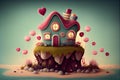 Generative AI: Fantasy cute cartoon fairy house