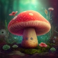 Generative AI: Fantasy enchanted fairy tale magical Mushroom