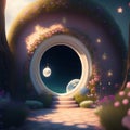 Generative AI: fantasy garden in a fairy night