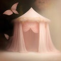 Generative AI: fantasy light pink tent like in a dream