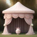 Generative AI: fantasy light pink tent like in a dream