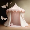 Generative AI: fantasy light pink tent like in a dream