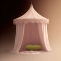 Generative AI: fantasy light pink tent like in a dream