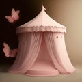 Generative AI: fantasy light pink tent like in a dream