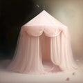 Generative AI: fantasy light pink tent like in a dream