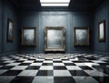 Generative AI: fantasy room with frame optical effects, trompe l\'oeil