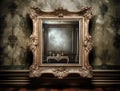 Generative AI: fantasy room with frame optical effects, trompe l\'oeil