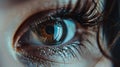 Generative AI Female Eye with Extreme Long False Eyelashes Eyelash Extensions Makeup Cosmetics Beauty Close up Mac Royalty Free Stock Photo