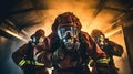 Generative AI Firefighter Teamwork Royalty Free Stock Photo