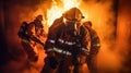 Generative AI Firefighter Teamwork Royalty Free Stock Photo