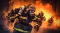 Generative AI Firefighter Teamwork Royalty Free Stock Photo