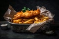 generative AI.. Fish and Chips - A Deliciously Classic British Dish for All to Enjoy