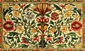 Generative AI, Floral colorful islamic arabic pattern. William Morris inspired natural plants and flowers background, vintage