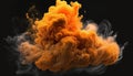 Generative AI, Flowing light apricot crush smoke with splashes.