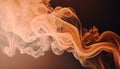 Generative AI, Flowing light apricot crush smoke with splashes.