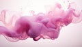 Generative AI, Flowing light pink, viva magenta smoke with splashes. Soft fluid banner, spring female mood